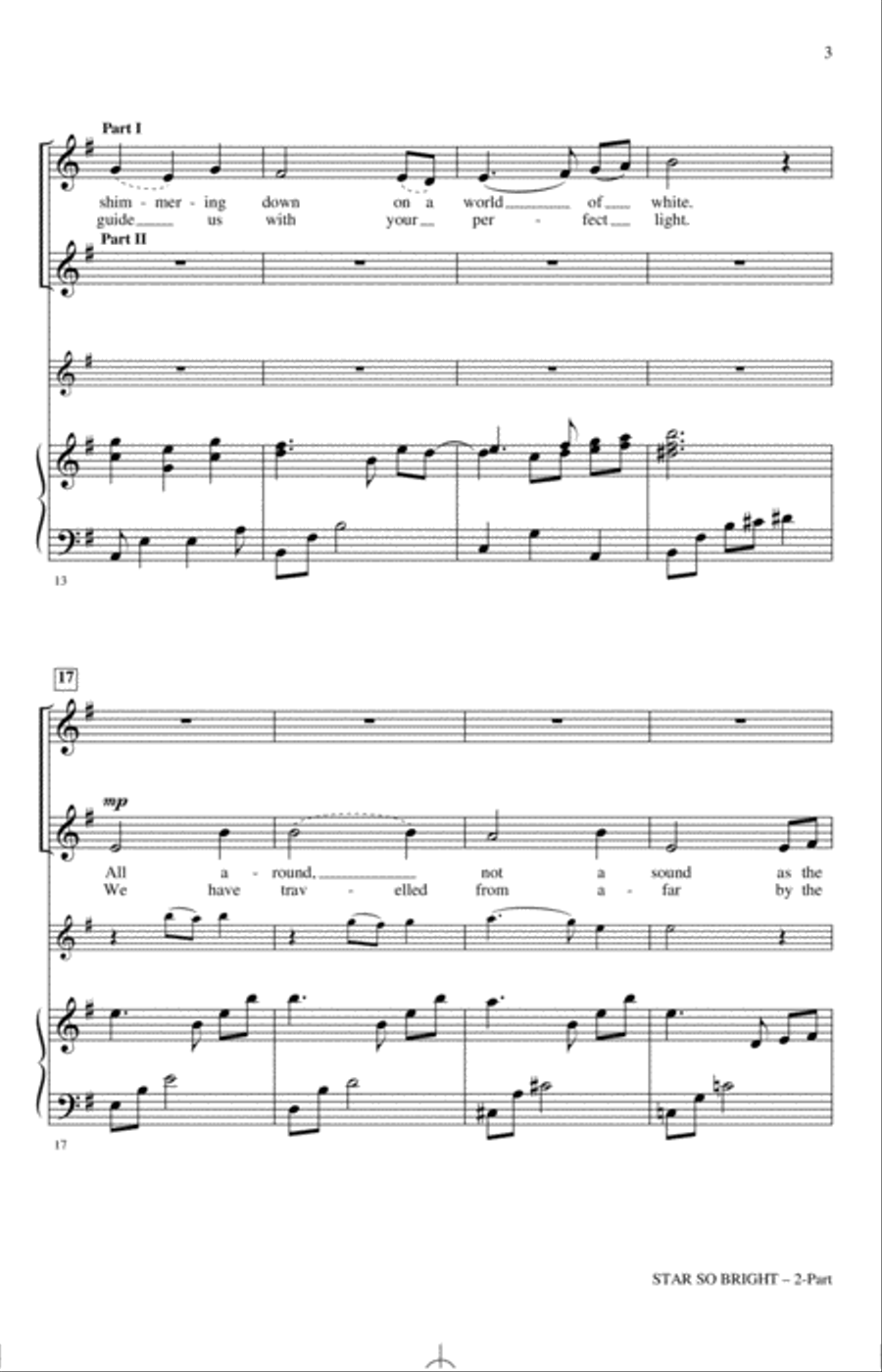 Star So Bright (A Song For Winter Or Christmas) 2-Part scores gallery preview page 2