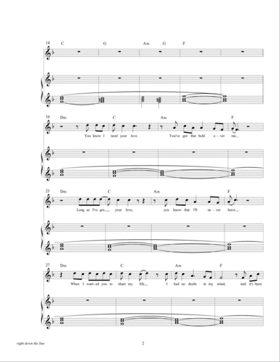 Right Down The Line Piano, Vocal, Guitar scores gallery preview page 4