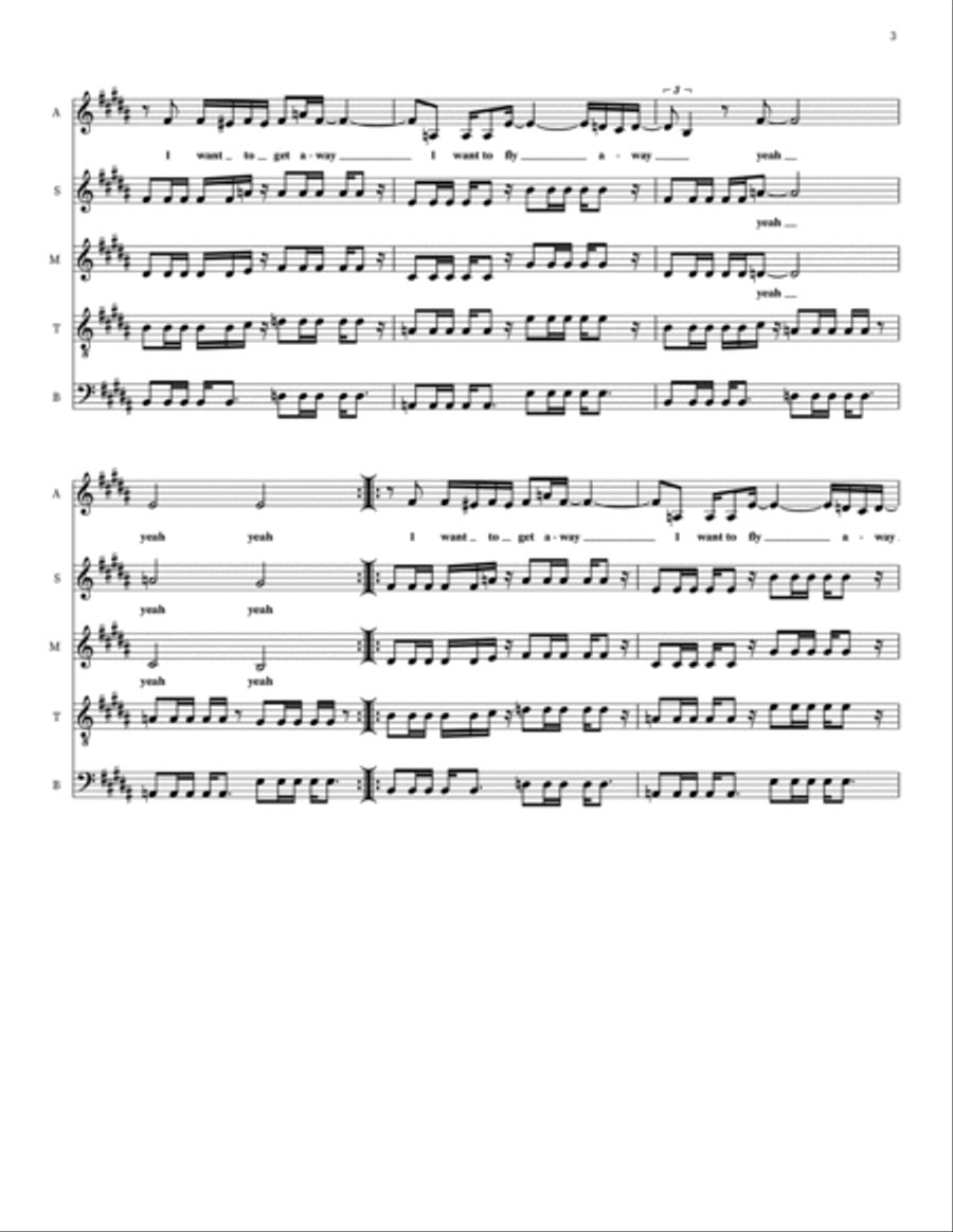 Fly Away Choir scores gallery preview page 3