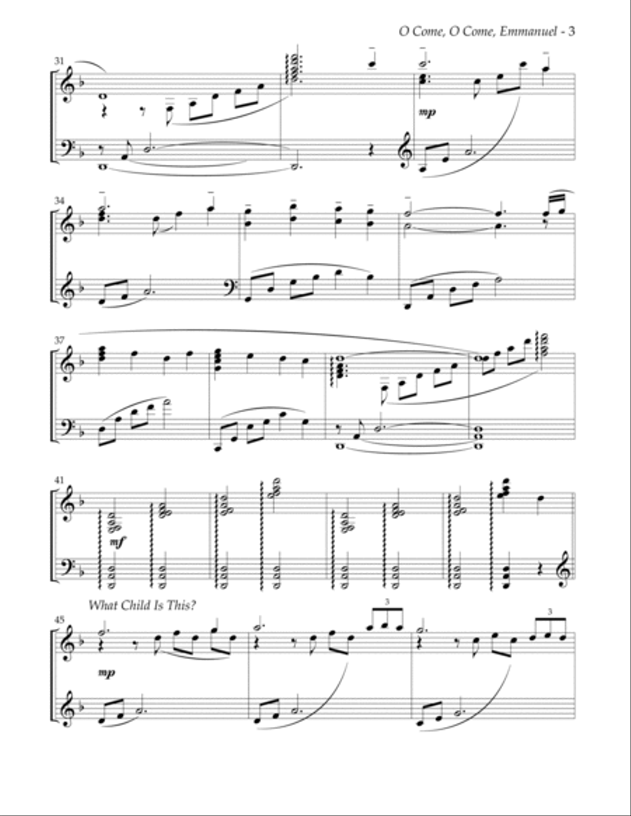 O Come, O Come, Emmanuel Piano Solo scores gallery preview page 4