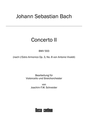 Book cover for Concerto for Violoncello, Strings and Basso continuo A minor (after BWV 593)