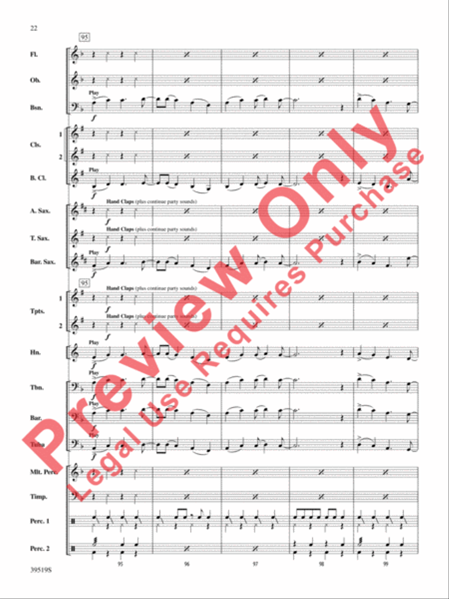 Zydeco Cajun Crawdad Dance Concert Band scores gallery preview page 23