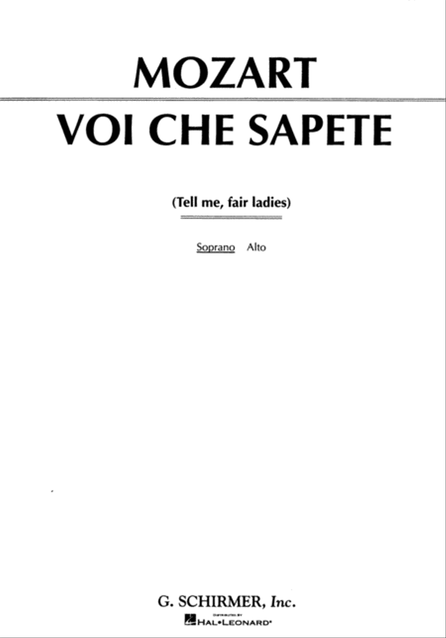 Voi che sapete (from Le Nozze di Figaro)