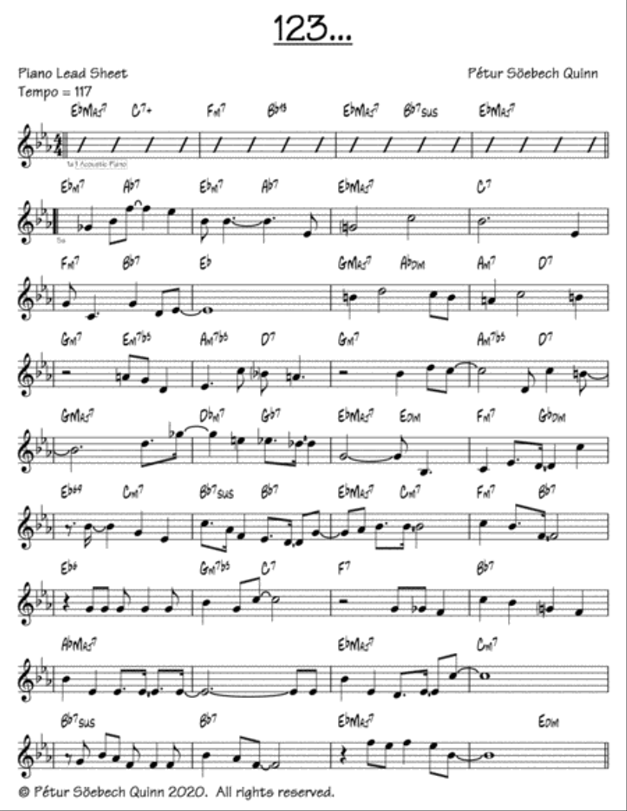 123... 123... Easy Piano scores gallery preview page 1