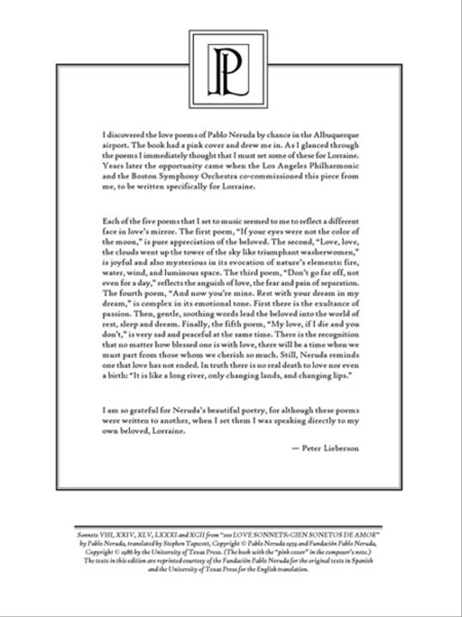 Neruda Songs Neruda Songs Mezzo-Soprano Voice scores gallery preview page 4