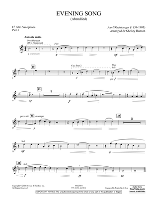 Evening Song (Abendlied) - Pt.3 - Eb Alto Saxophone