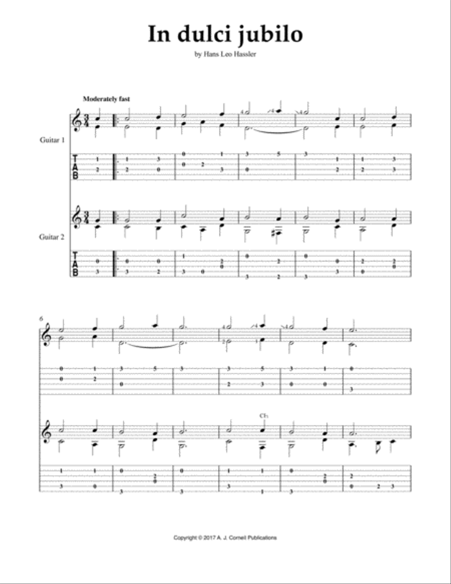 In dulci jubilo In dulci jubilo Classical Guitar scores gallery preview page 1