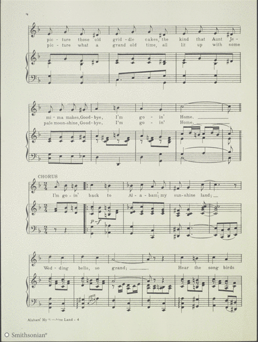 Alabam', My Sunshine Land Piano, Vocal scores gallery preview page 4
