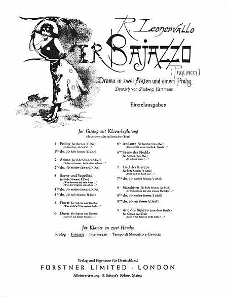 Leoncavallo R Bajazzo Fantasie