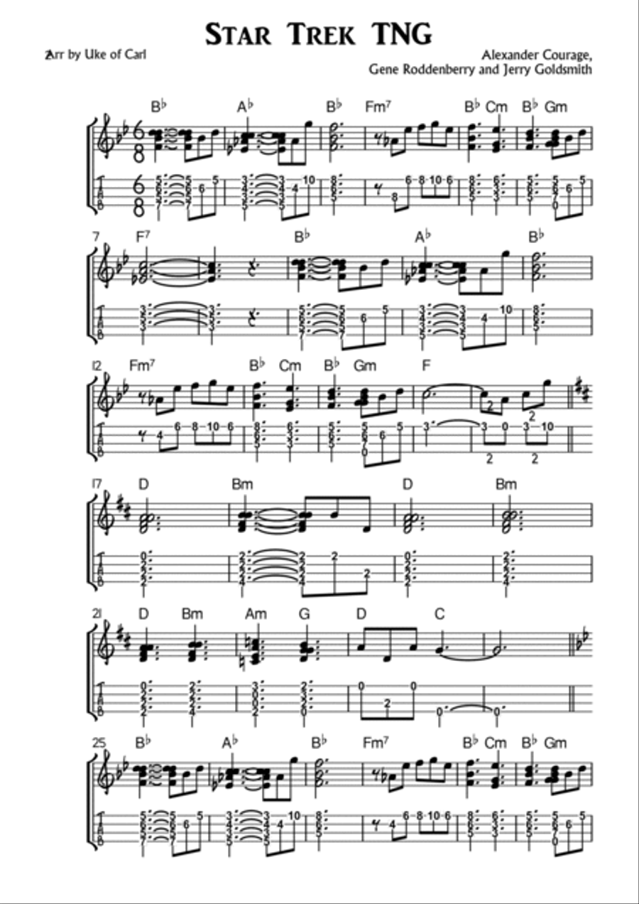 Star Trek - The Next Generation(r) Ukulele scores gallery preview page 2