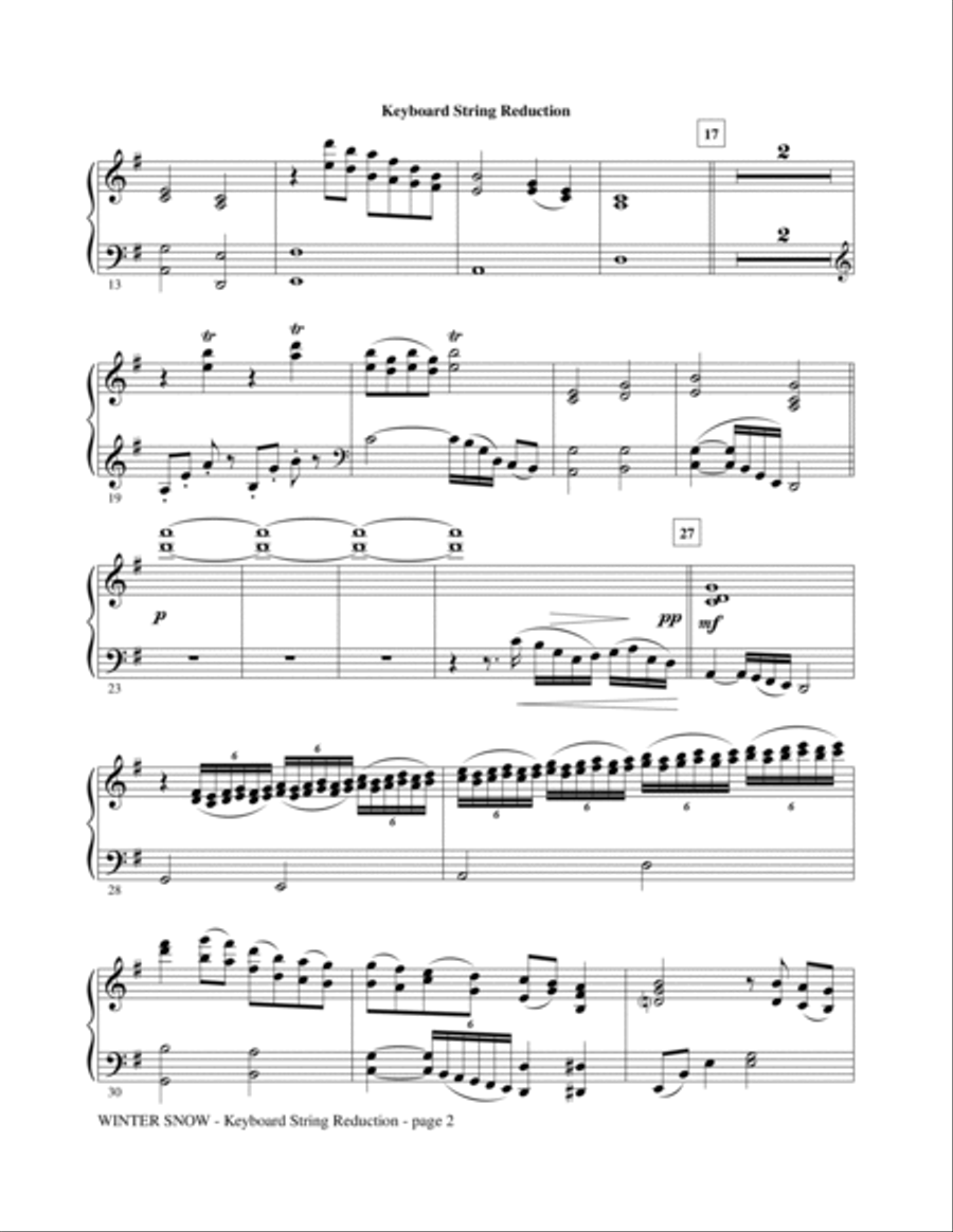 Winter Snow - Keyboard String Reduction Choir scores gallery preview page 2