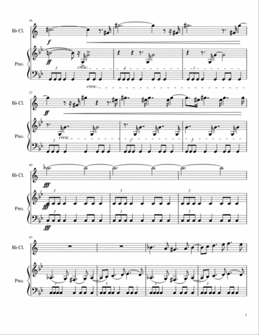 The planets-full suite for Clarinet and Piano Clarinet Solo scores gallery preview page 3