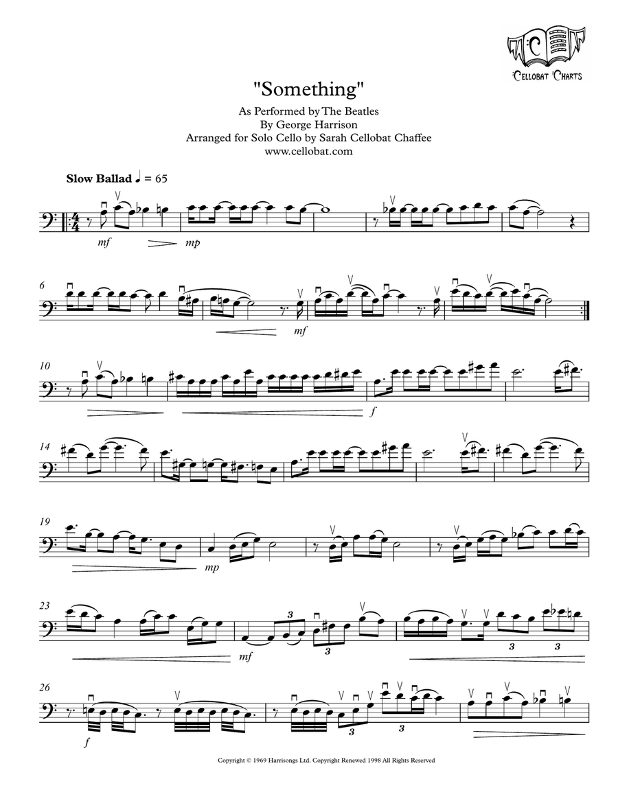 Something Cello Solo scores gallery preview page 1
