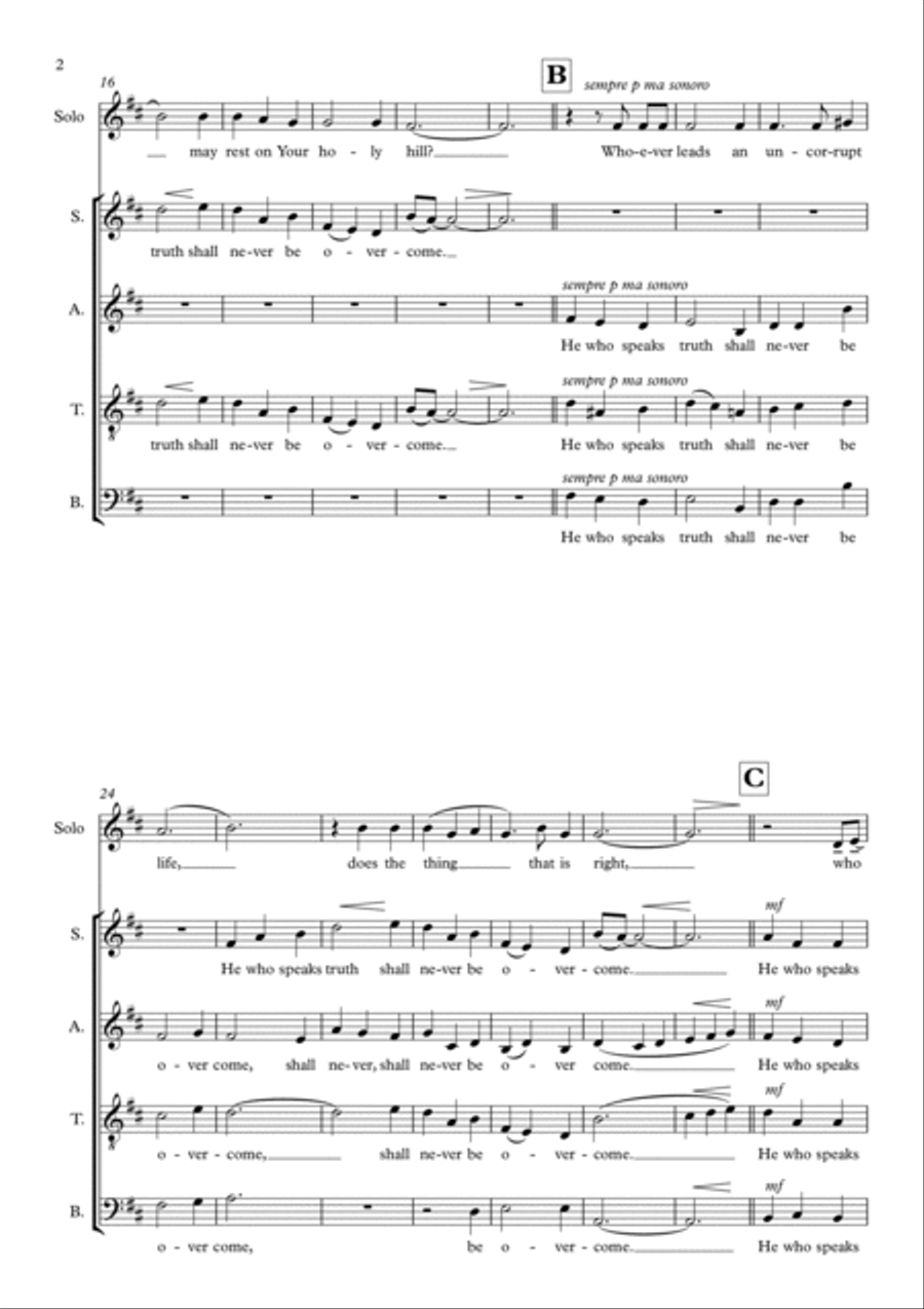 Psalm 15 Psalm 15 4-Part scores gallery preview page 2