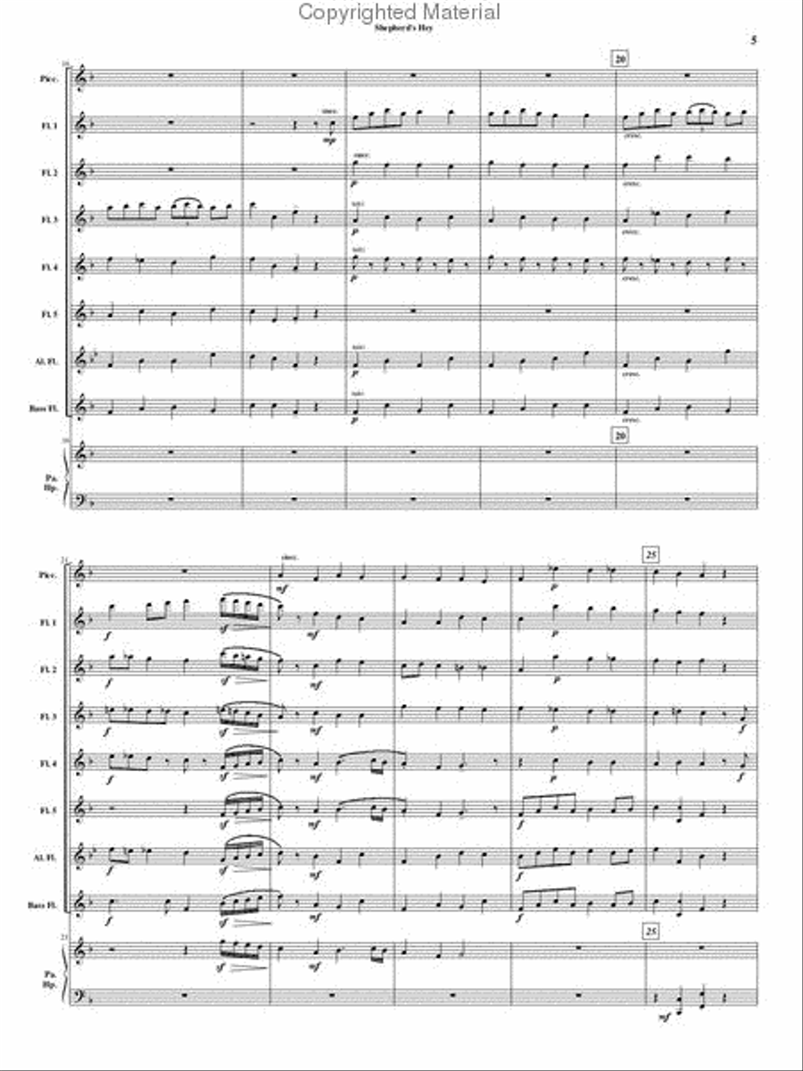 Shepherd's Hey Flute Choir scores gallery preview page 5