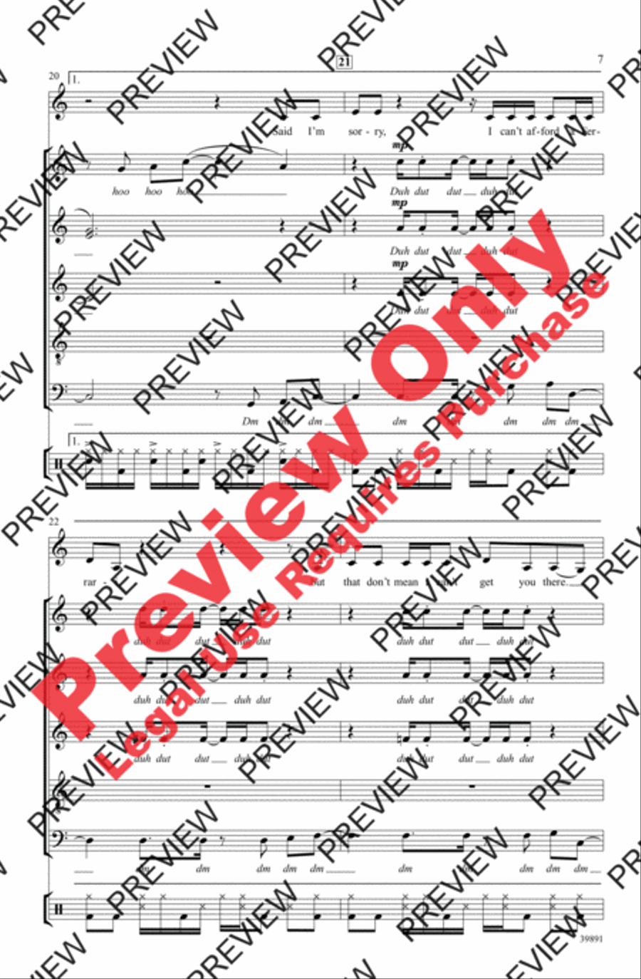 Forget You 4-Part scores gallery preview page 7
