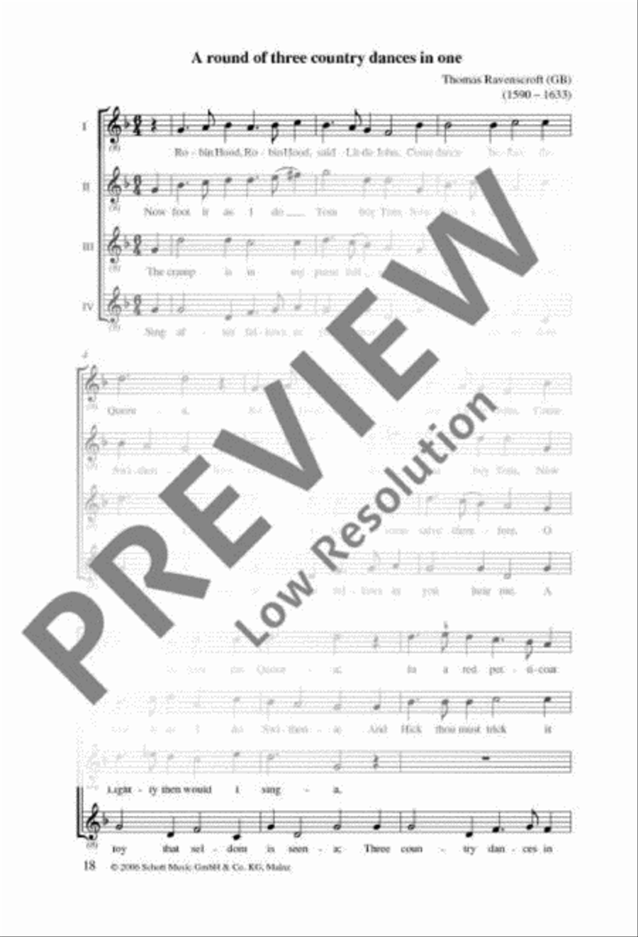 A round of three country dances in one Choir scores gallery preview page 2