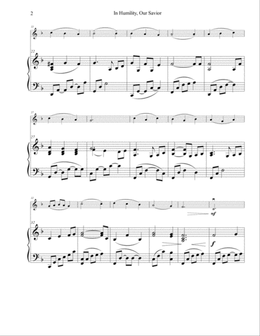 In Humility, Our Savior String Duet scores gallery preview page 2