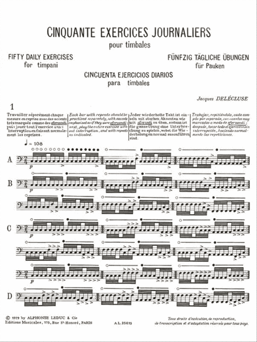 Fifty Daily Exercises (timpani) Percussion scores gallery preview page 2