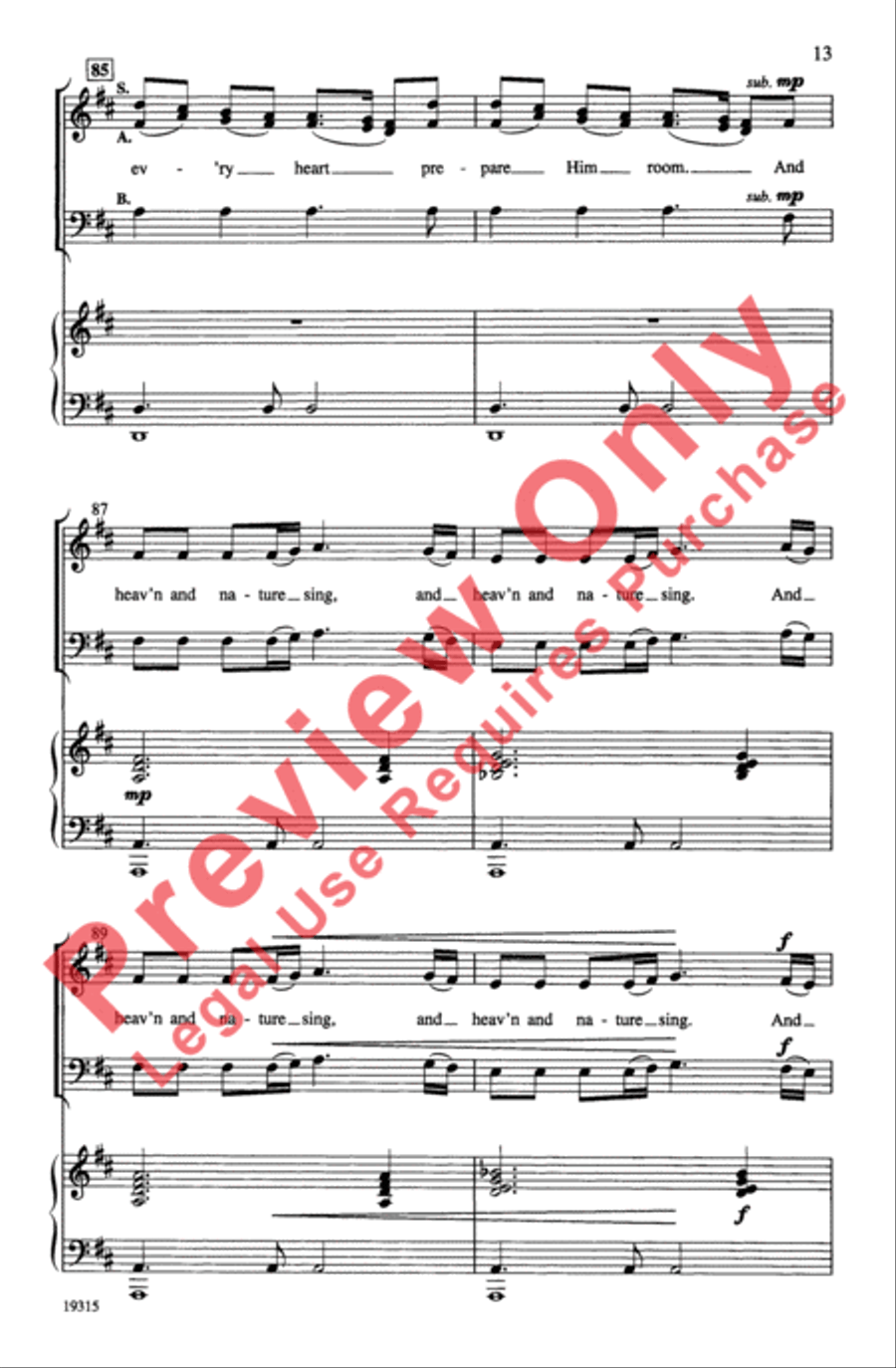 Joy: A Medley of Carols Joy: A Medley of Carols 3-Part scores gallery preview page 13