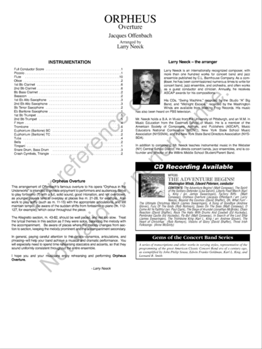 Orpheus Concert Band scores gallery preview page 3