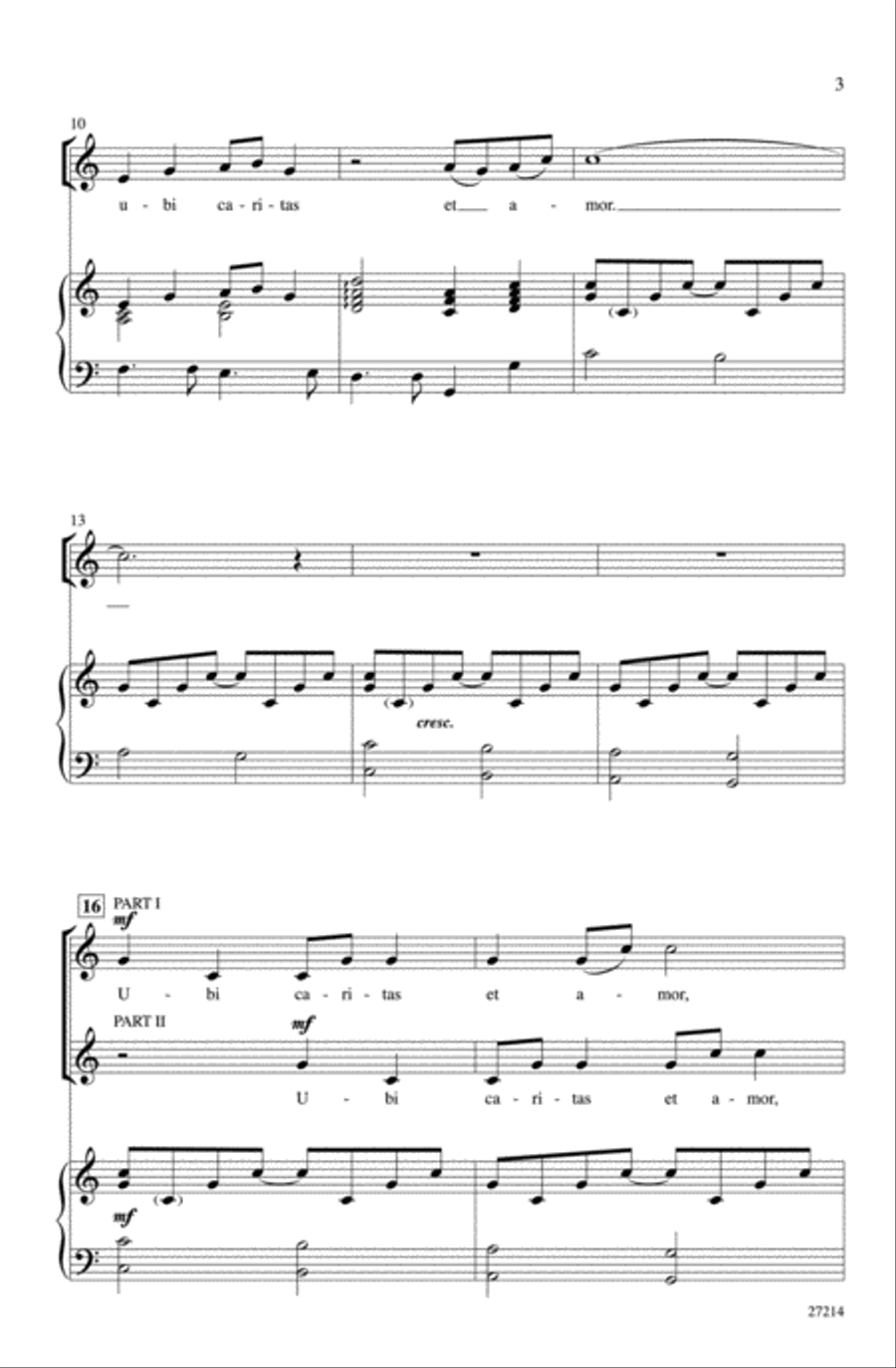 Ubi Caritas et Amor (Where There Is Love) 2-Part scores gallery preview page 3