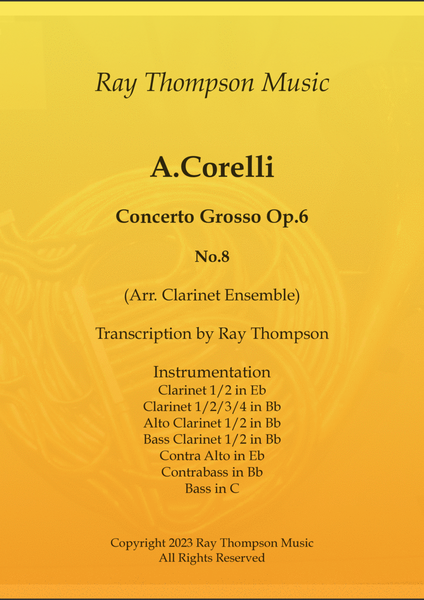 Corelli: Concerto Grosso Op.6 No.8 (Christmas Concerto) (Complete) - clarinet ensemble image number null