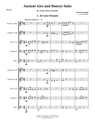 Ancient Airs and Dances Suite No. 1 for 10-part Brass Ensemble