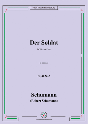 Book cover for Schumann-Der Soldat Op.40 No.3,in e minor