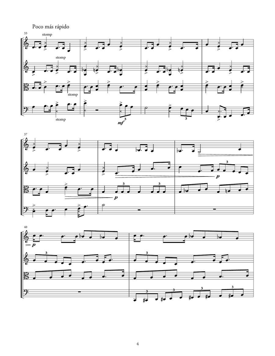 Sin Tregua (score) String Quartet scores gallery preview page 6