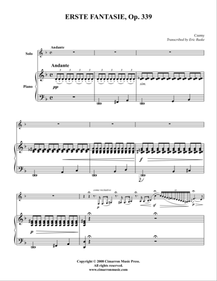 Erste Fantasie Tuba scores gallery preview page 1