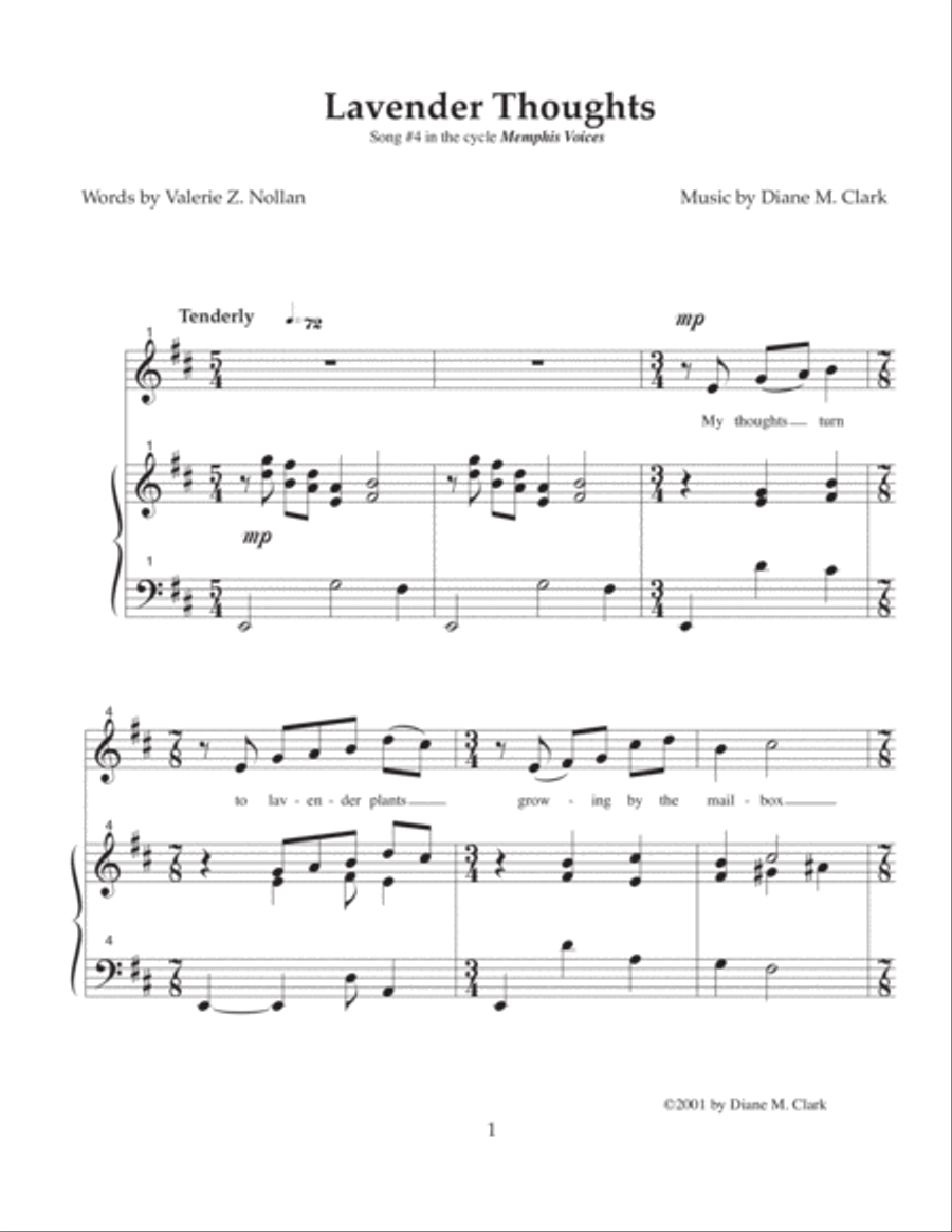 Lavender Thoughts (E Dorian) High Voice scores gallery preview page 1