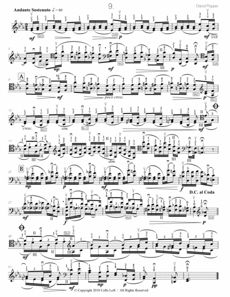 Popper (arr. Richard Aaron): Op. 73, Etude #9