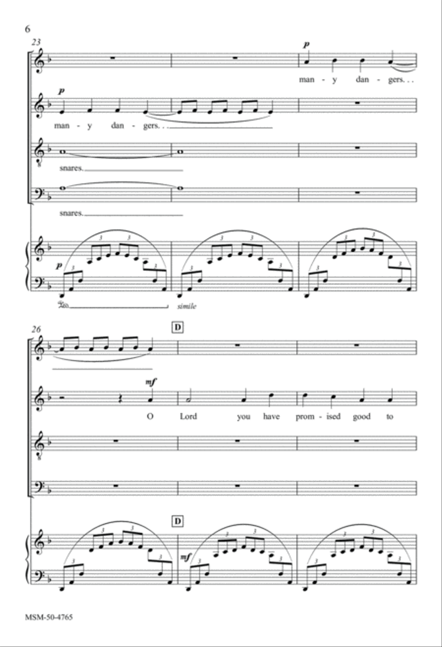 Through Many Dangers 4-Part scores gallery preview page 6