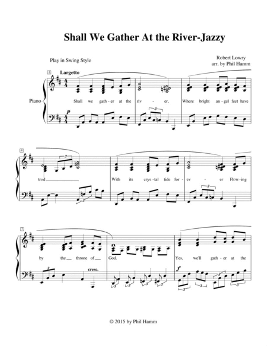 Shall We Gather At the River-Jazzy Shall We Gather At the River-Jazzy Easy Piano scores gallery preview page 2