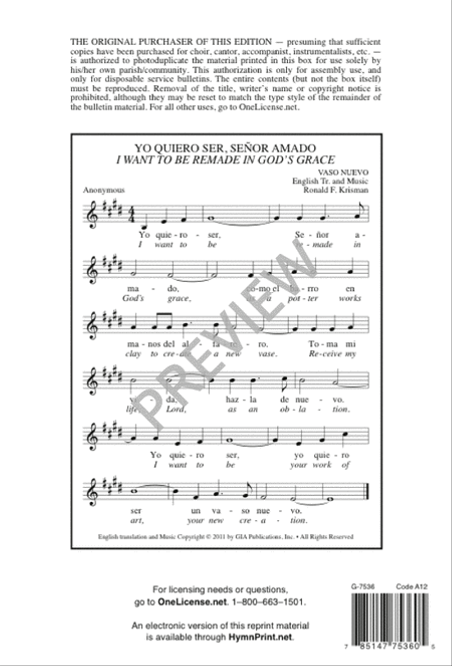 Yo Quiero Ser, Señor Amado / I Want to Be Remade in God's Grace 3-Part scores gallery preview page 12