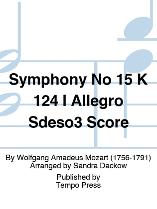Book cover for Symphony No. 15 In G Major, K. 124 I. Allegro