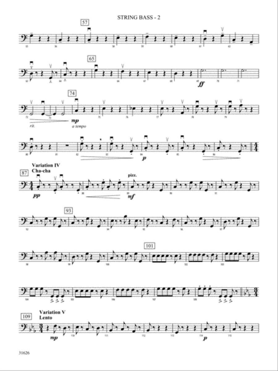 Variable Stars: String Bass String Orchestra scores gallery preview page 2