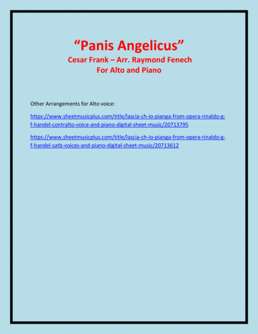 Panis Angelicus - Alto (voice) and Piano image number null