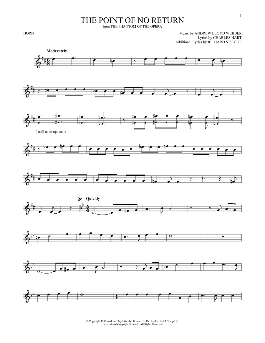 The Point Of No Return (from The Phantom Of The Opera)