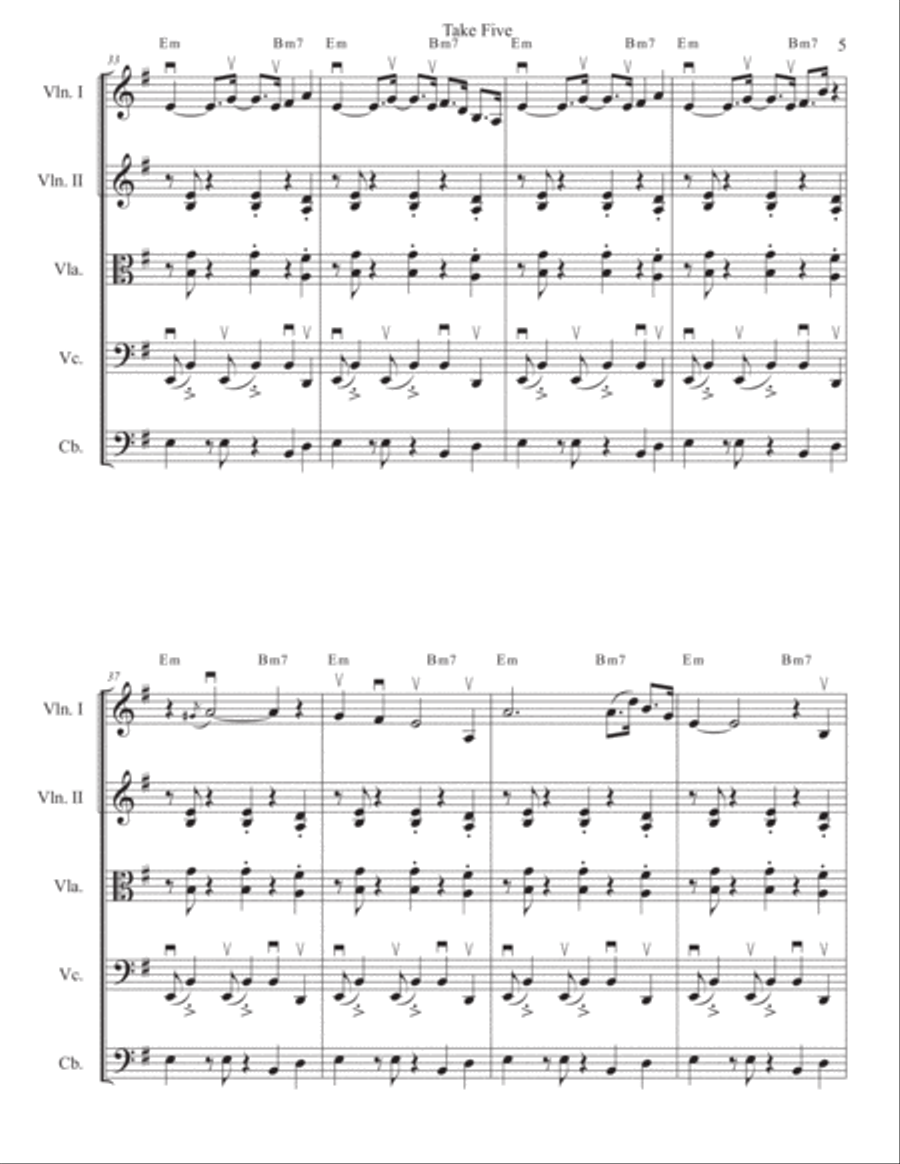 Take Five Take Five String Quartet scores gallery preview page 6