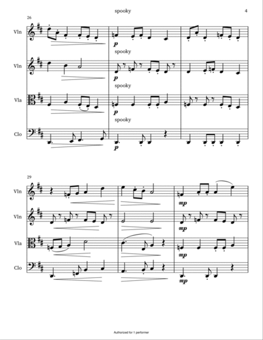 String Quartet no.1 in D-major String Quartet scores gallery preview page 4