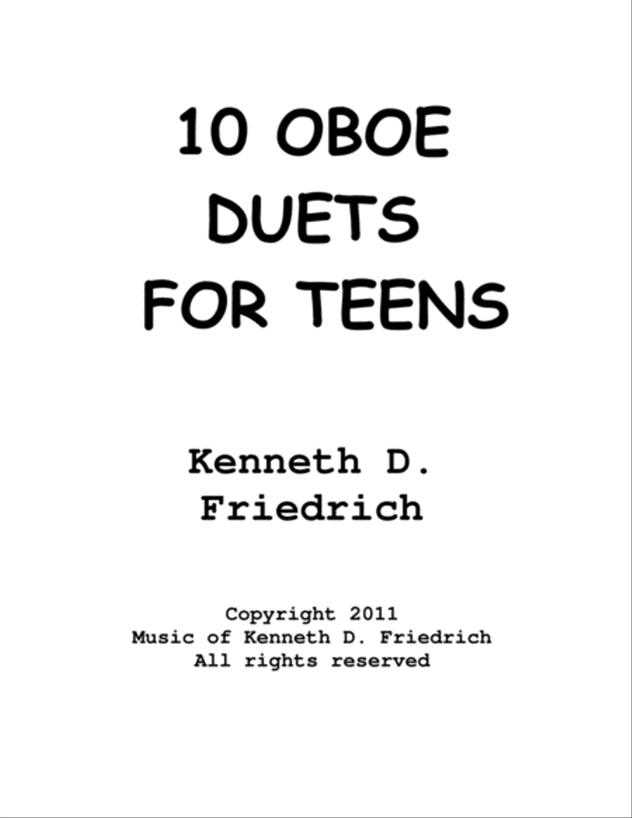 10 Oboe Duets for Teens Woodwind Duet scores gallery preview page 1
