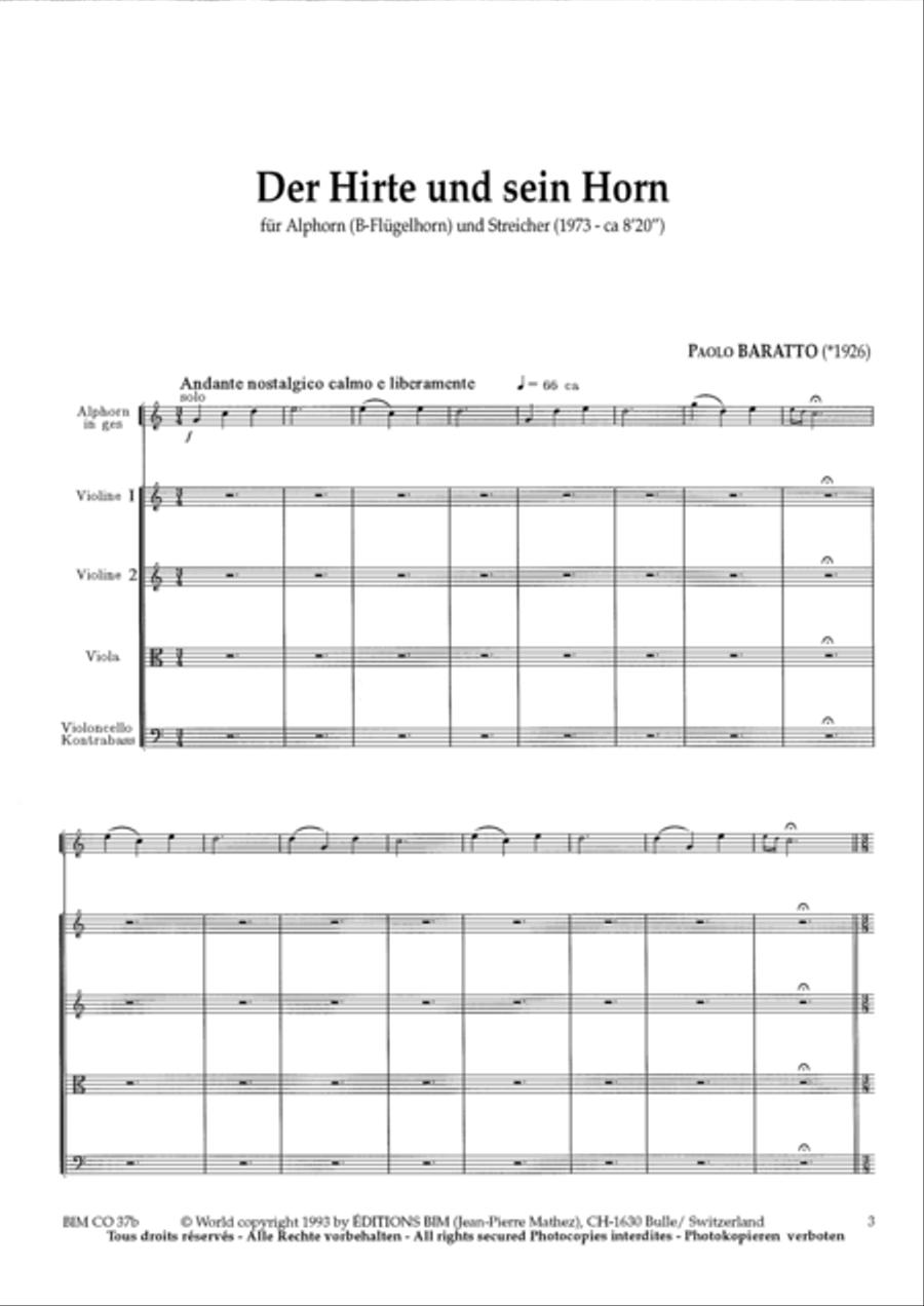 Hirte und sein Horn Hirte und sein Horn Alphorn scores gallery preview page 2