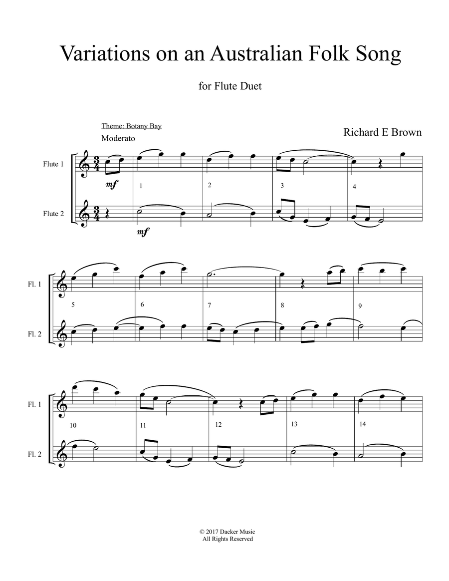 Variations on an Australian Folk Song - Flute Duet Flute Duet scores gallery preview page 3