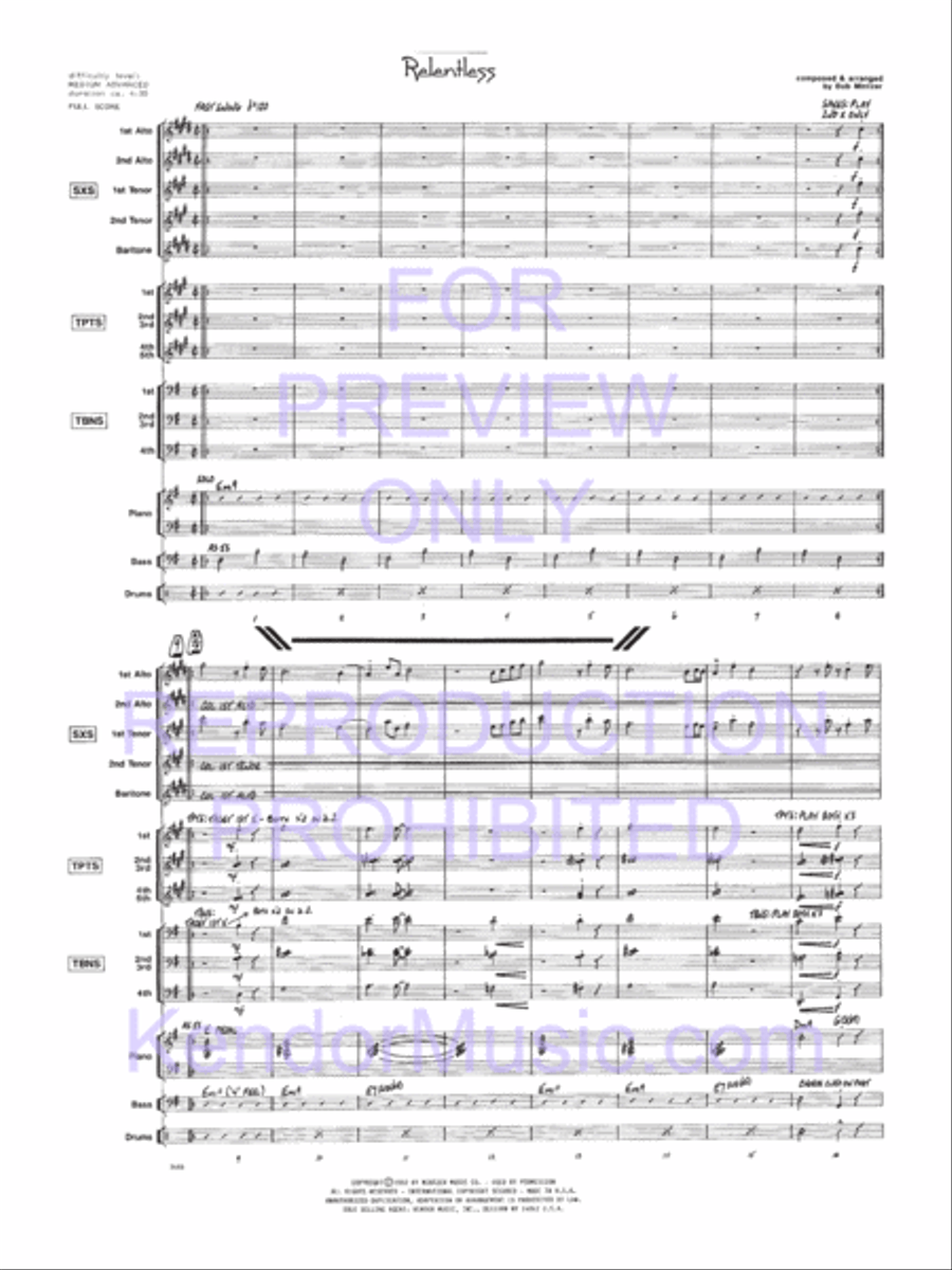 Relentless Relentless Jazz Ensemble scores gallery preview page 2