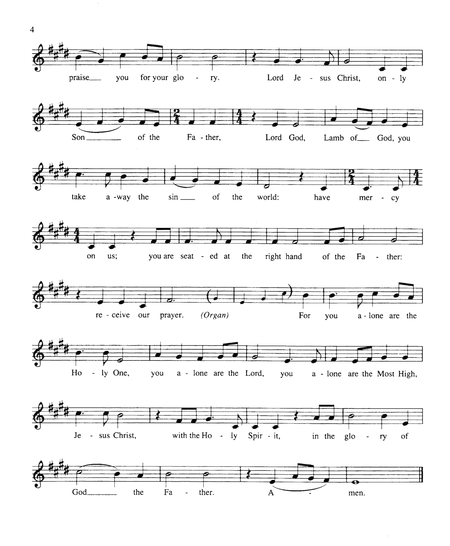 Mass in E for Rite Il (Congregational Hymn Sheet)