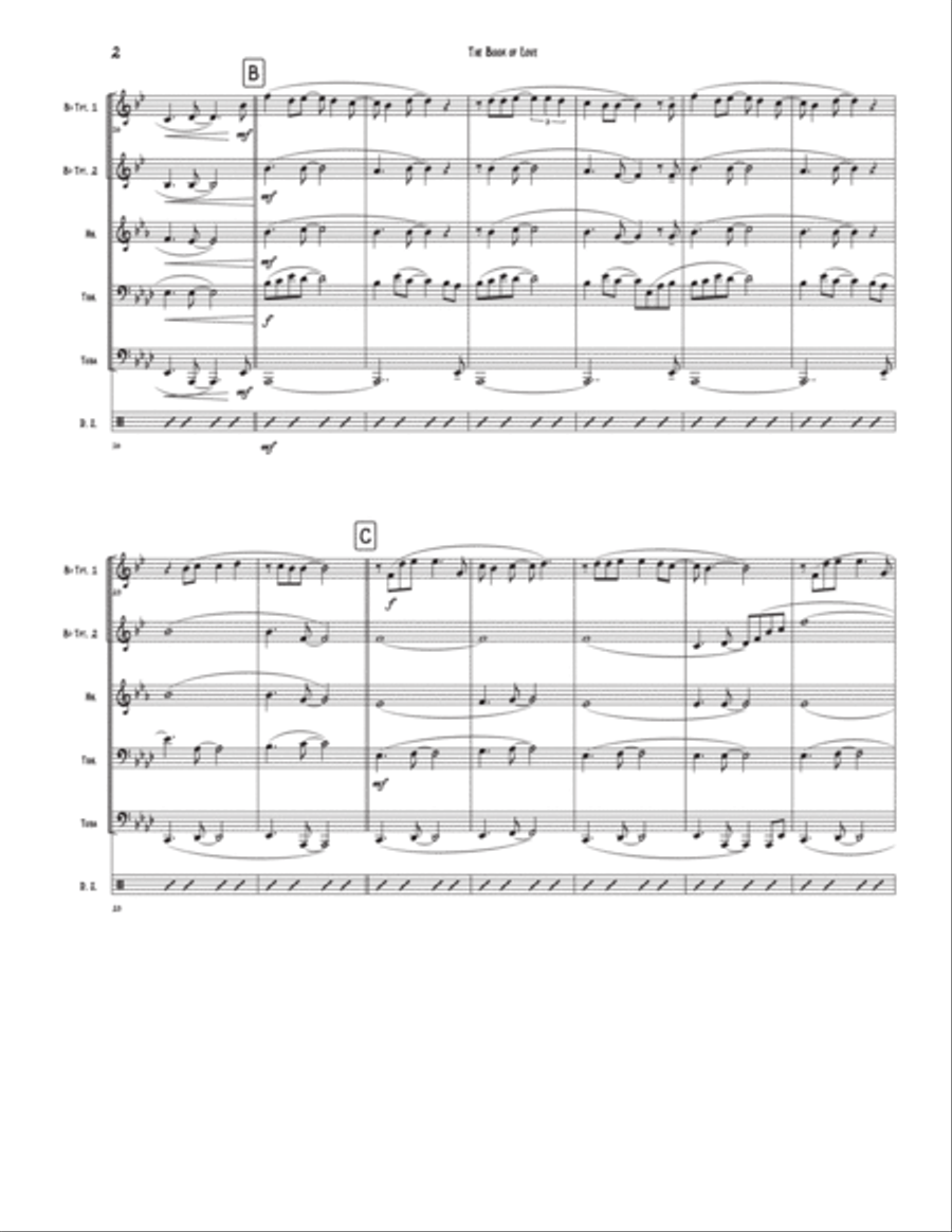 The Book Of Love Brass Quintet scores gallery preview page 2