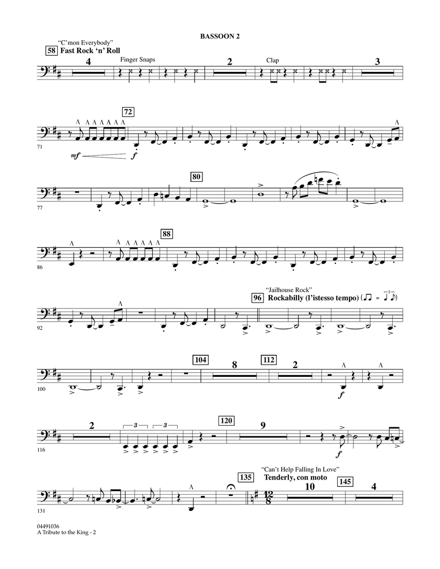 A Tribute to the King (The Music of Elvis Presley) - Bassoon 2 Full Orchestra scores gallery preview page 2
