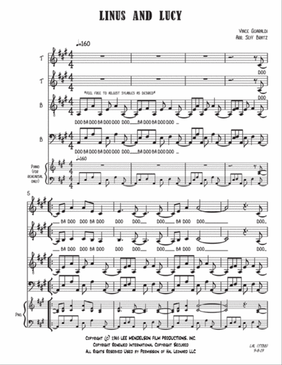 Linus And Lucy TTBB scores gallery preview page 2